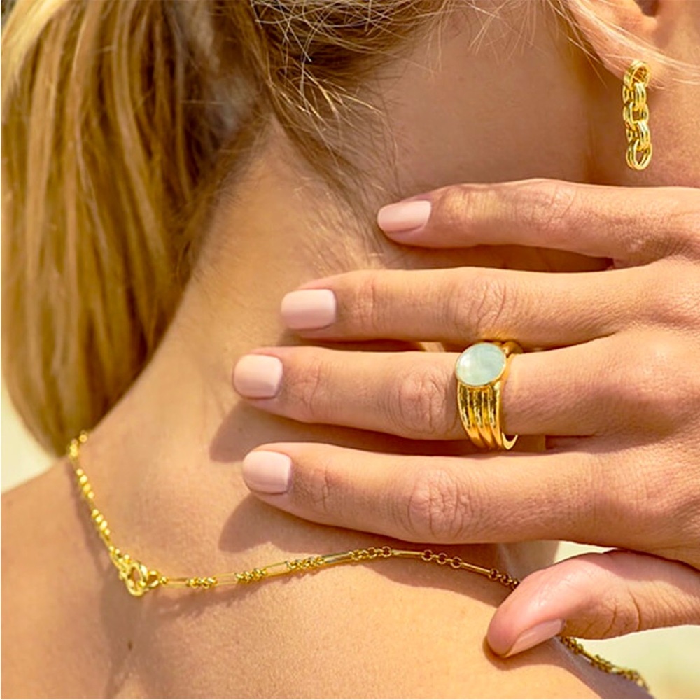 Gorjana Power Gemstone Reed
Aquamarine Ring 9 New